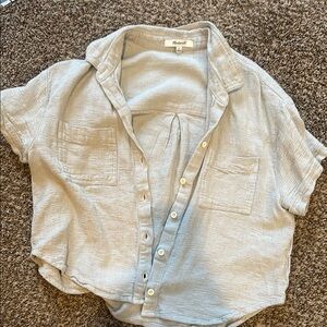 Madewell Light Gray Button-Up Shirt